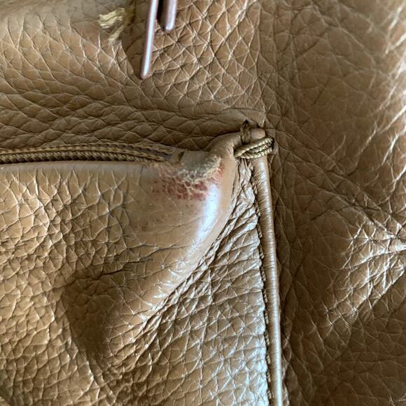 Fossil Brown Pebbled Leather Crossbody Satchel Bag Purse Adjustable Strap - Picture 7 of 9